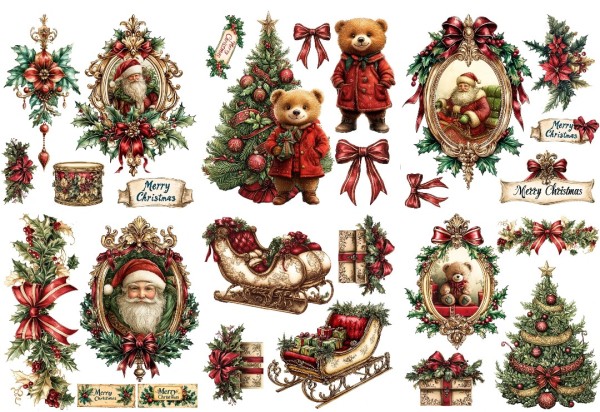 Porzellansticker Set "Teddy" - 6 Bogen LBP119-Set