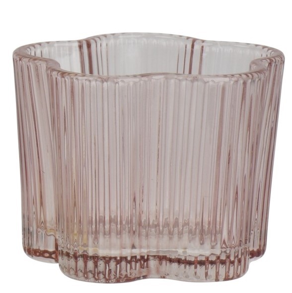 Teelichthalter aus Glas "Hell Rosa" - 6,1cm K873230-d