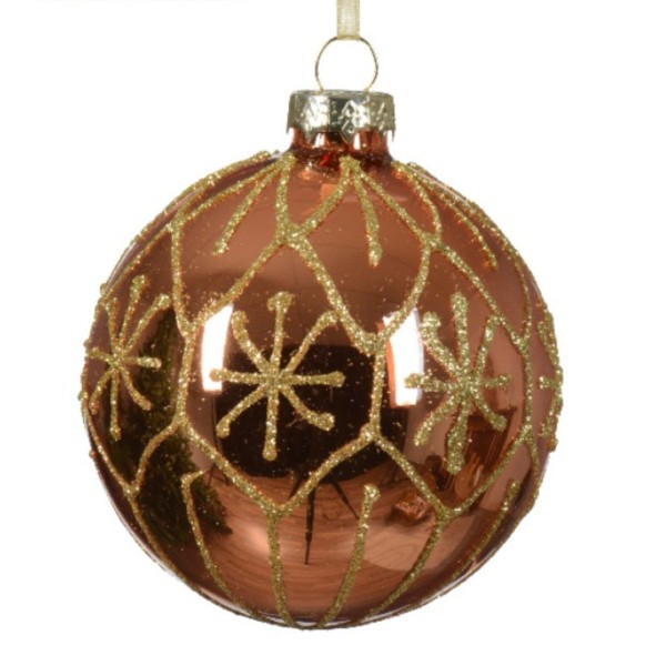 Weihnachtskugel aus Glas "Kupfer" - metallic K070291-d