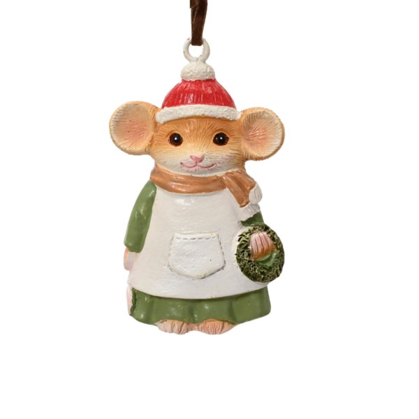 Weihnachtsanhaenger "Maus mit Kranz" - 7cm K703716-a
