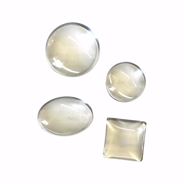 4 Schmuckelemente "Glas" - 4 versch, Formen