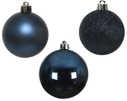10er Set Weihnachtskugeln 6cm - Blau