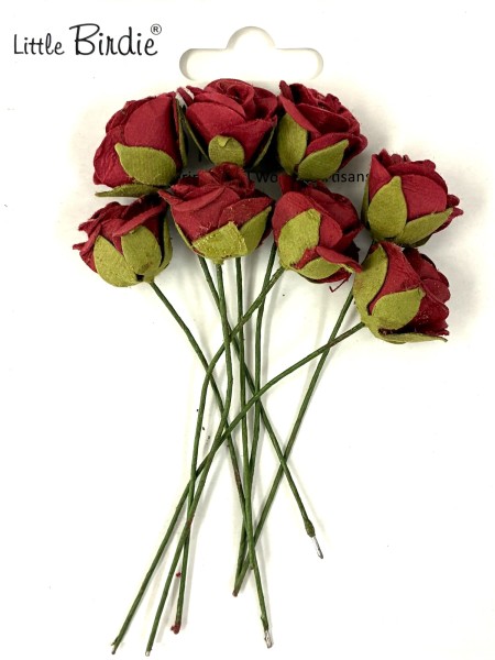 Handgemachte Papierblumen "Charlie - Cardinal Red" Kardinalrot (8 Stk.)