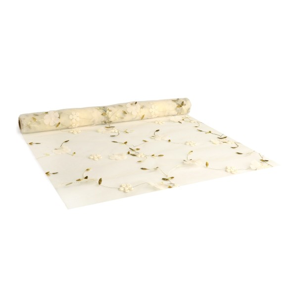 Tischläufer "Bohemine" 43cm breit - Creme / V3070.02543.70