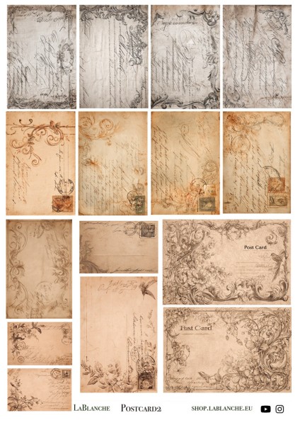Natural Papier "Postkarten" 2