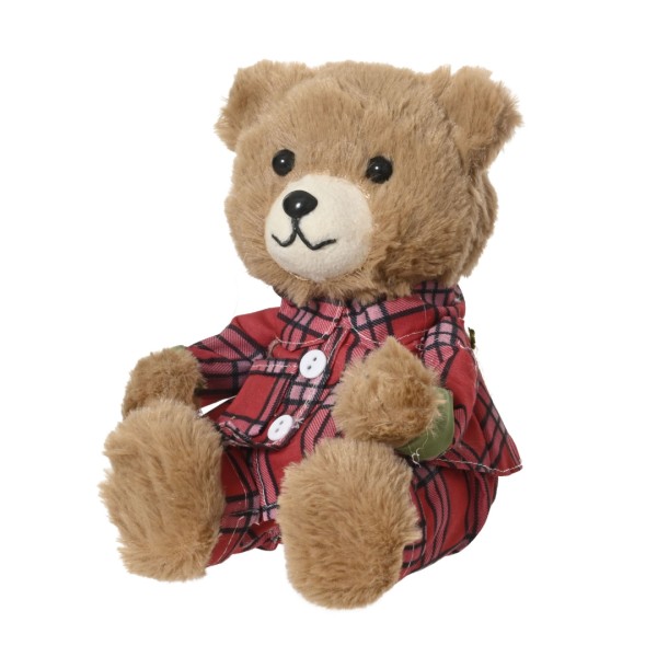 Deko Teddybär f. Weihnachten mit Hemd - 20 cm K729495-a