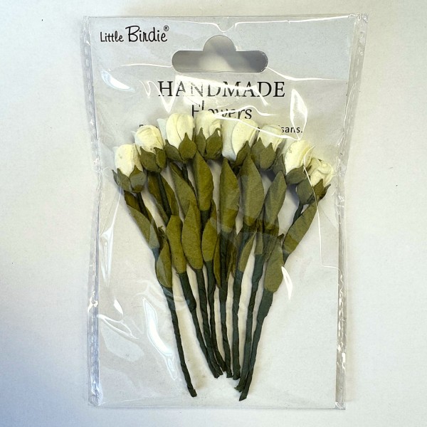 Handgemachte Papierblumen "Cyrus - Ivory Pearl" Elfenbein Perlmutt (8 Stk.) CR109684
