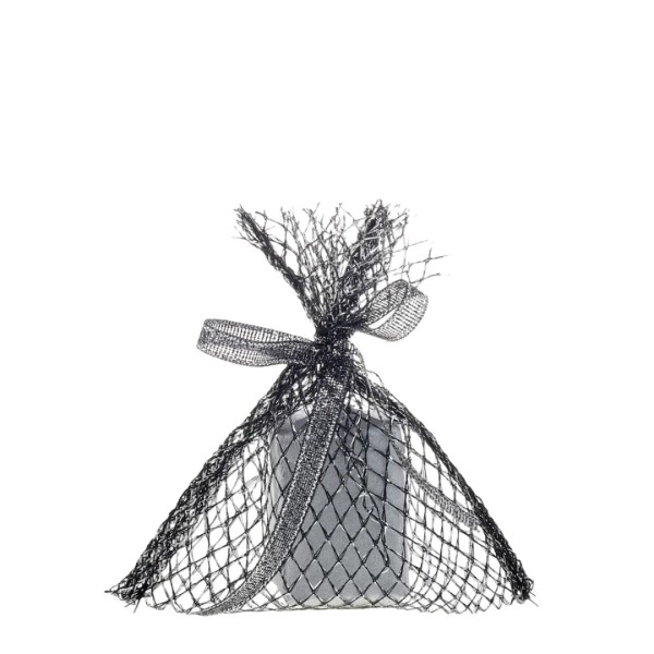 Dekotasche "Netz" 12x9cm - silber V4295F.1209.84