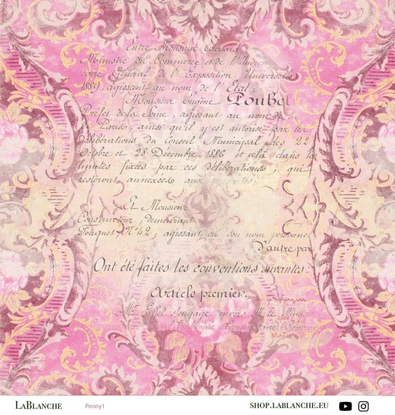 Designpapier "Pfingstrosen" 1