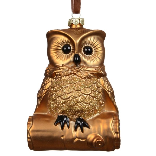 Deko Anhänger "Eule" 10cm - Gold K028203-c