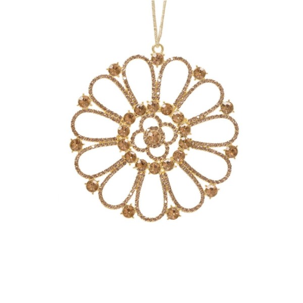 Deko Schmuck Anhänger "Schneeflocke" Gold - 11,5cm K512794-c