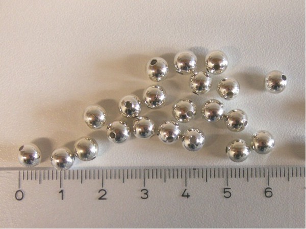 Metallperlen - Silber 6 mm