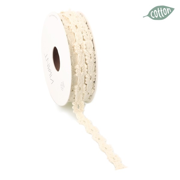 Dekoband "Fleur Ribbon" 10m - Creme 4623.1015.70