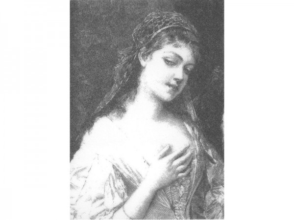 Stempel "Dame mit Haarband"