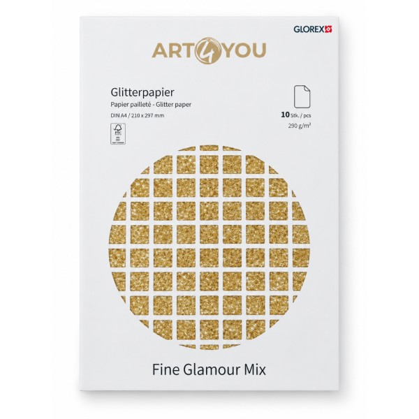 Glitterpapier "Fine Glamour Mix" - Gold - 210x297mm GL61226751