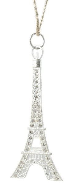 Weihnachtsanhänger Eiffelturm – Silber – 8 cm