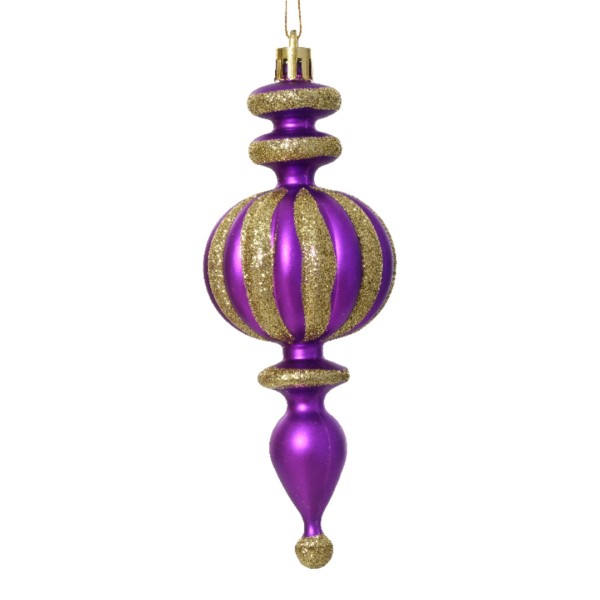 Weihnachtskugeln "Hängornamente" 14cm - Lila/Gold K028380-c