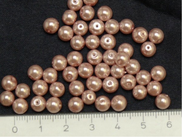 Kunstperlen aus Glas - Rosa 6 mm