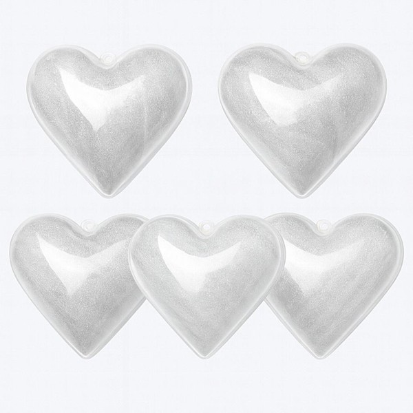 5er Set Acryl Herzen 2-teilig - 10cm