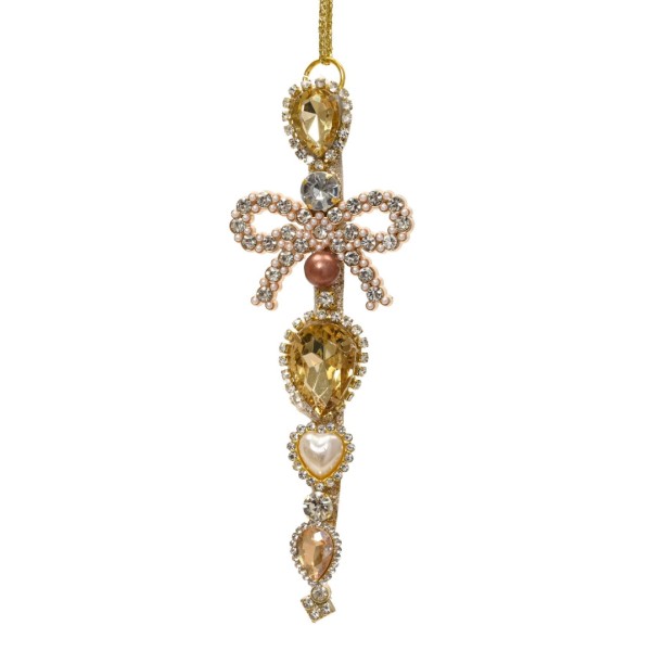 Deko Anhänger "Acryl" - 15cm - Gold/Rose K202162-c