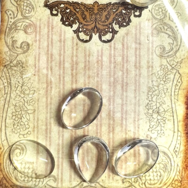 Glascabochons - oval (6 St.)