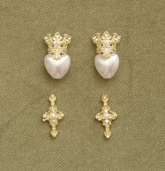 Miniatur Ornamente Herz mit Krone