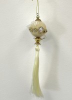 Weihnachtskugel mit Quaste - creme Weihnachtskugel mit Quaste - creme