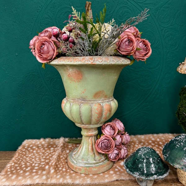 Deko Vase mit Verzierrung - Grün/Braun - Ø26 x 34 cm