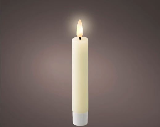 2er Set LED Spitzkerze 14,5cm - Weiß