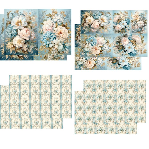 Decoupagepapier Set "Frühlings" (8 Stk.)