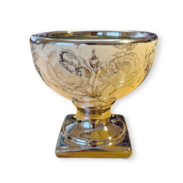 Kleine Deko Vase "Antik Flowers" abgerundet - 12cm