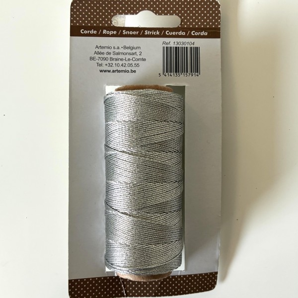 Kordelband "Schimmer Cord" 100m - silber / 13030104