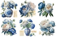 Set Porzellansticker "Blue Peony" (6 Stk.) Set Porzellansticker "Blue Peony" (6 Stk.)