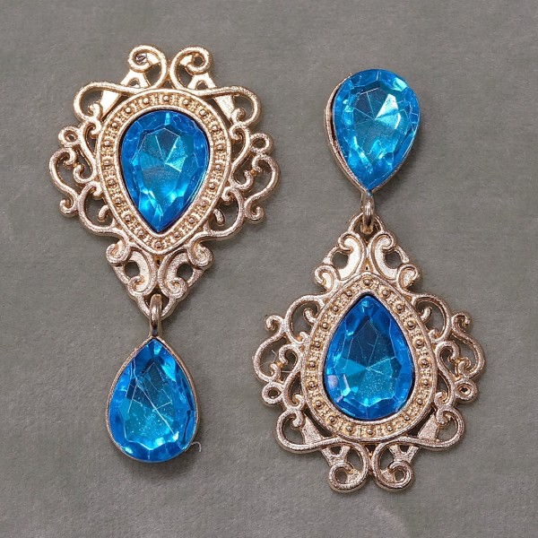 2er Set Deko-Anhänger „Emerald Drop“ – Gold/Blau