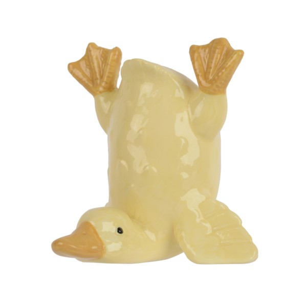 Deko Ente aus Porzellan "Kopfstand" Gelb - 8,5cm K891593-a