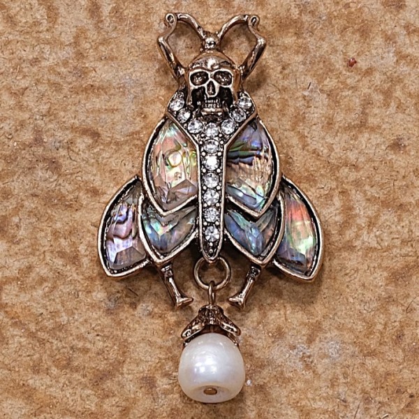 Käfer-Fliege Anhänger mit Perle Bunt - 5cm