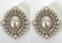 Schmuckornamente mit Perlen und Strass (2 Stk.) Schmuckornamente mit Perlen und Strass (2 Stk.)