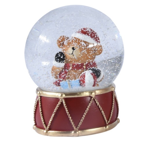 Deko-Schneekugel für Weihnachten "Teddy" - 10,2cm