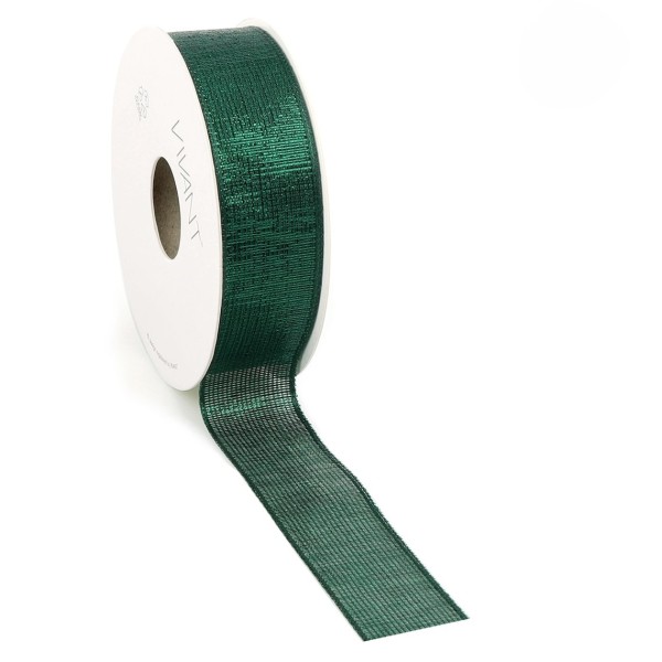 Dekoband "Scarlet ribbon wired" 20m - Emerald V5730.2025.65