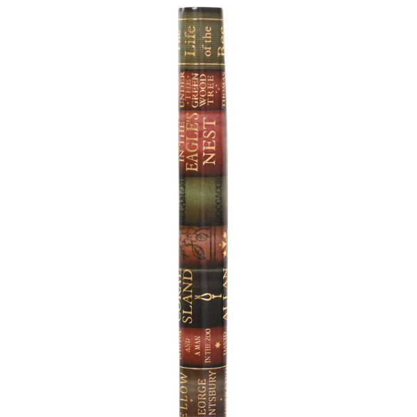 2er Set Geschenkpapier "Bücher" mit Goldverzierung - 4 m K374183