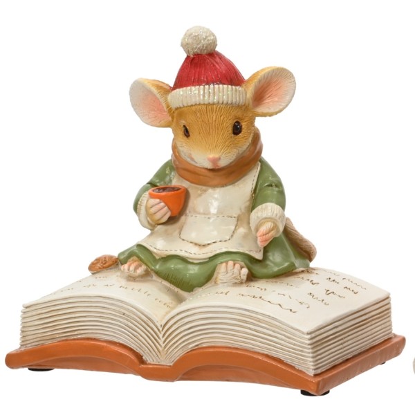 Weihnachtsmaus Auf Buch 12,5 cm K703710b