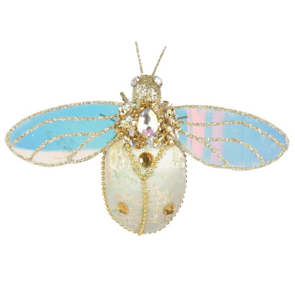 Deko Käfer Grün mit Glitter 17 cm K202178a