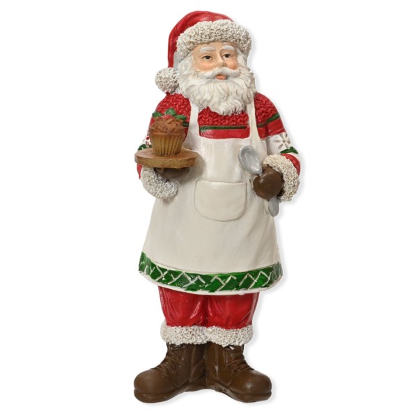Deko Weihnachtsmann stehend mit Muffin - 14,5cm K371920-a