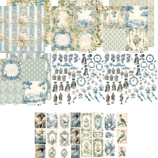 Papierset "Josephine" - 12 Designpapiere, 12 Tags & 2 Gelaserte Elemente (138 Stk.)