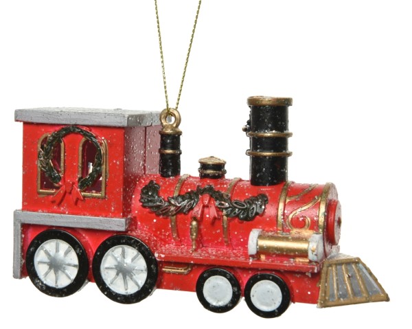 Deko-Anhänger "Lokomotive" – Rot/Gold/Schwarz K515732
