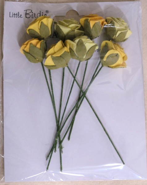 Handgemachte Papierblumen "Charlie - Sunshine" Sonnengelb (8 Stk.) CR109974