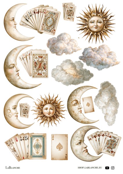 Natural Papier "Sonne, Mond und Karten" NP061