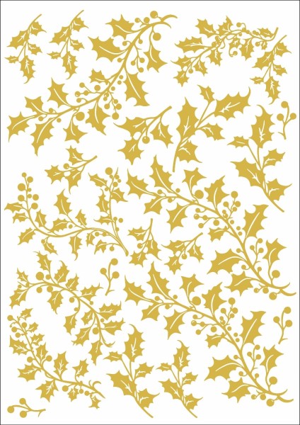 Gold Transfermotiv "Stechpalme 2025" 4