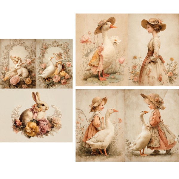 Reispapier Set "Spring" 3 Bogen