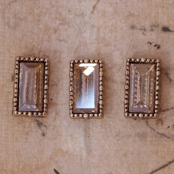 3er Set Schmuckornamente "Rechteck" - champagner